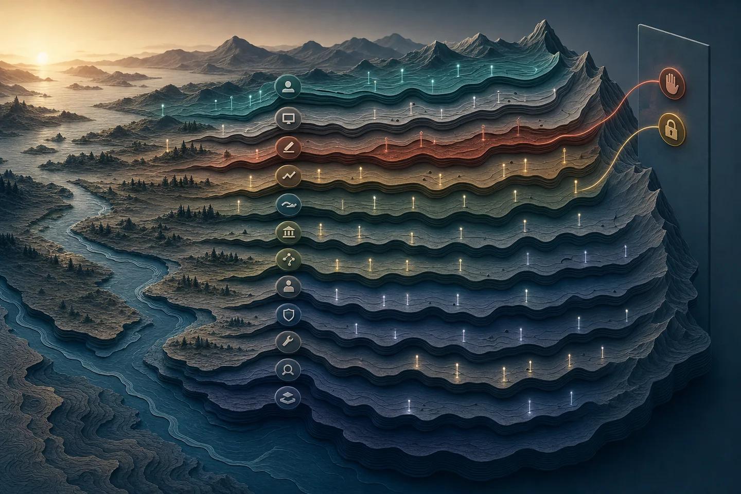 Parallel incident ridges reconstruct access, profile, trading, asset movement, linked accounts, containment, and recovery.