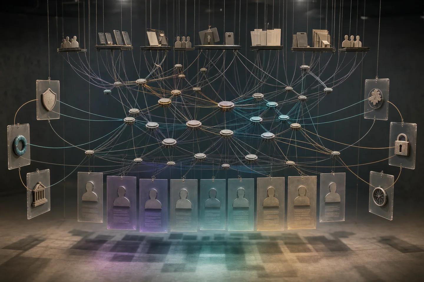 A fund-movement network separates observed links, customer explanations, uncertainty, containment, and recovery actions.