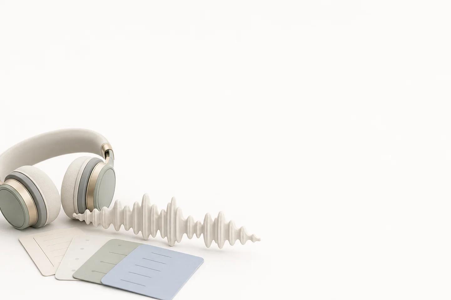 Still life of verification objects on a white surface, used to illustrate enhanced audio deepfake detection on calls.