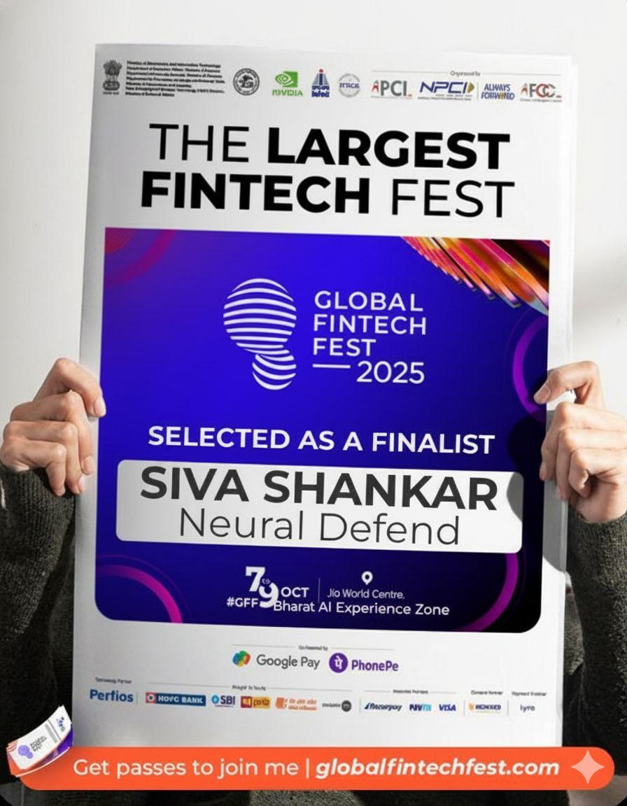 Neural Defend selection graphic for Global Fintech Fest 2025